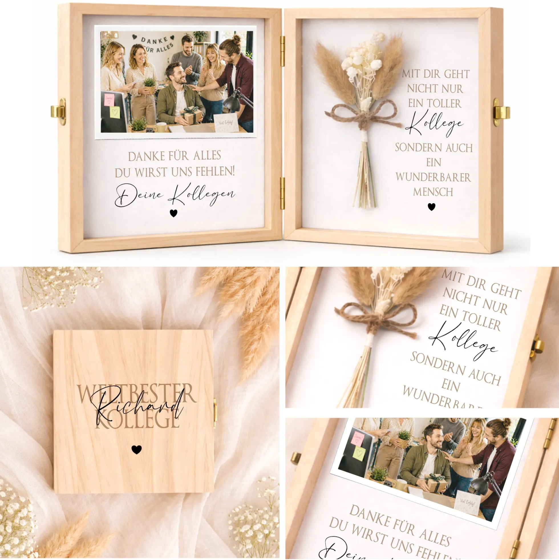 Abschiedsgeschenk Kollegin Kollege personalisiert | Jobwechsel Geschenk | Danke Geschenk Arbeit Holzbox mit Namen
