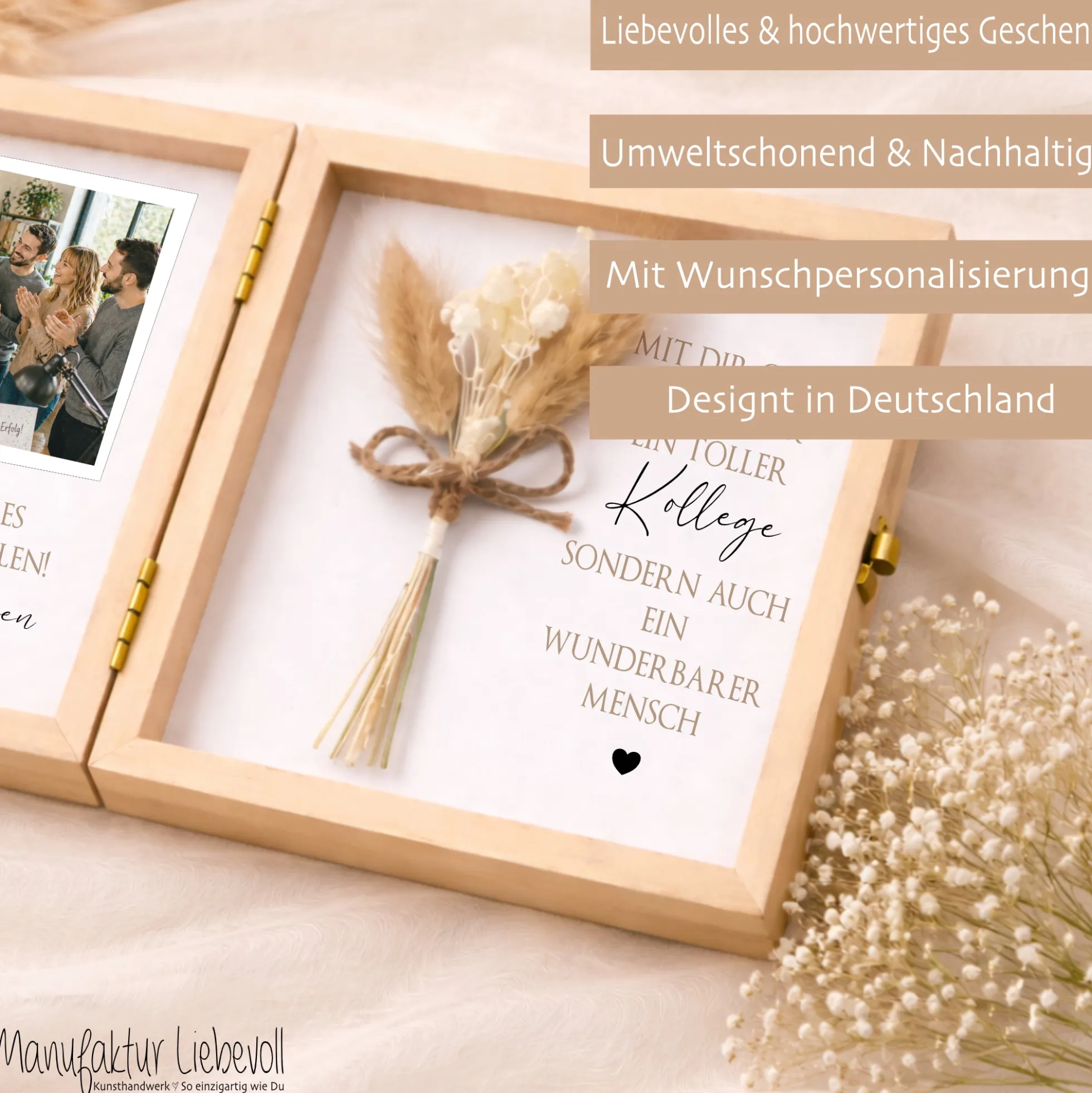 Abschiedsgeschenk Kollegin Kollege personalisiert | Jobwechsel Geschenk | Danke Geschenk Arbeit Holzbox mit Namen