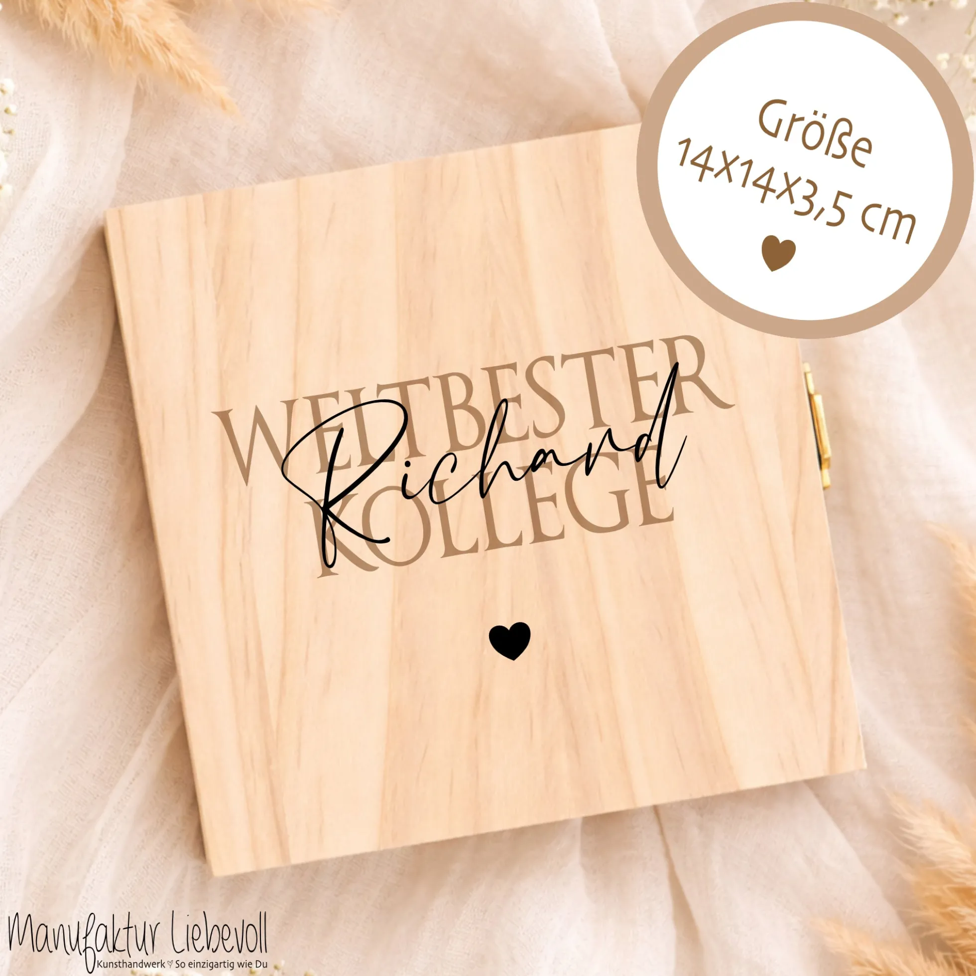 Abschiedsgeschenk Kollegin Kollege personalisiert | Jobwechsel Geschenk | Danke Geschenk Arbeit Holzbox mit Namen