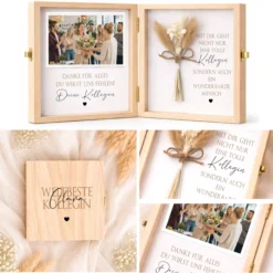 Abschiedsgeschenk Kollegin Kollege personalisiert | Jobwechsel Geschenk | Danke Geschenk Arbeit Holzbox mit Namen