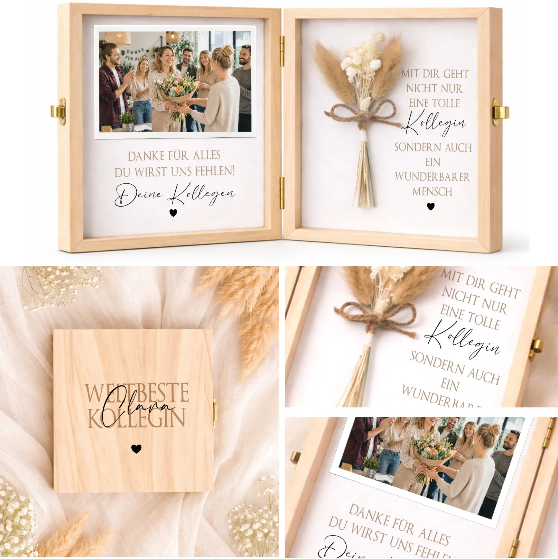 Abschiedsgeschenk Kollegin Kollege personalisiert | Jobwechsel Geschenk | Danke Geschenk Arbeit Holzbox mit Namen