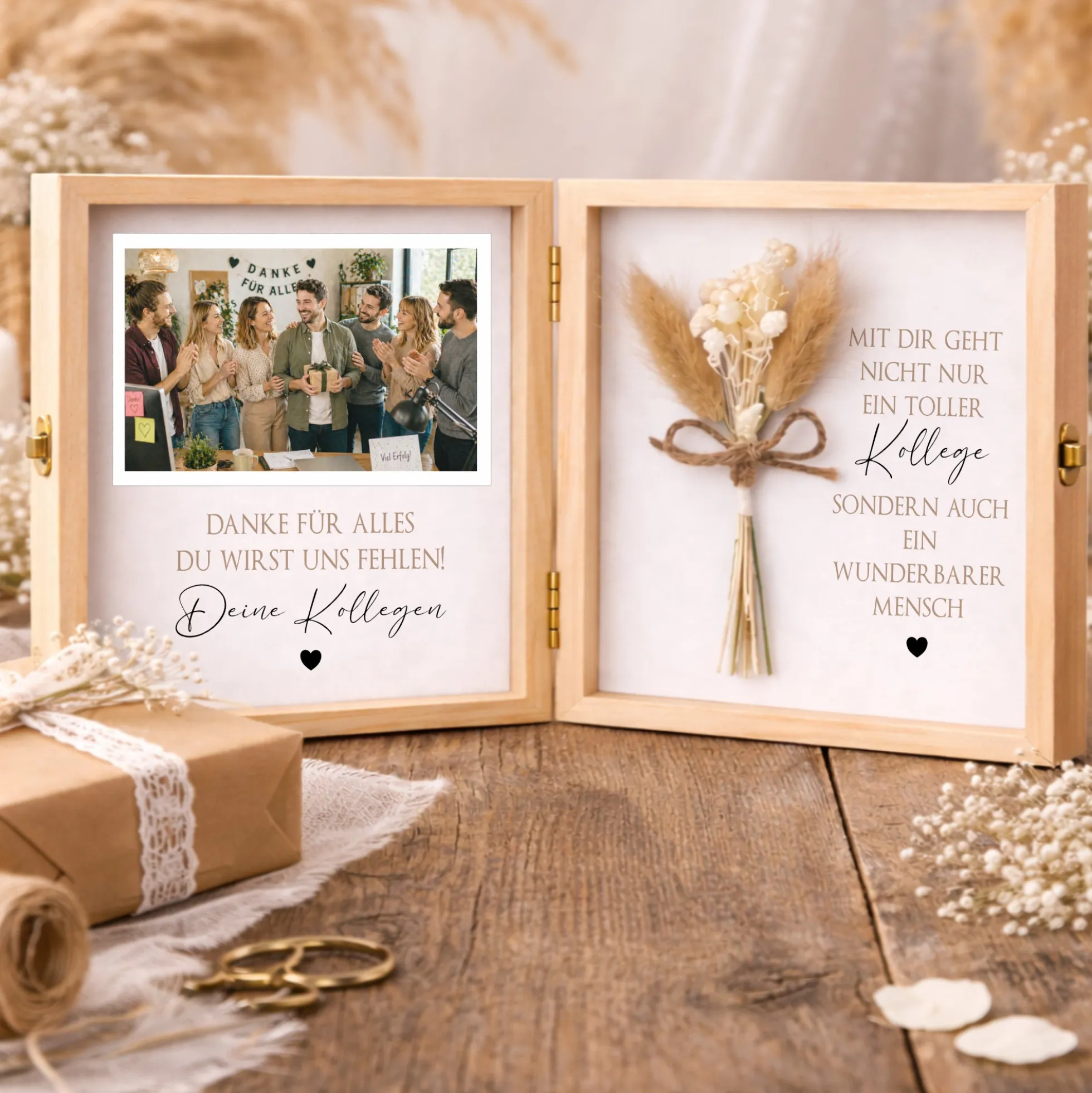 Abschiedsgeschenk Kollegin Kollege personalisiert | Jobwechsel Geschenk | Danke Geschenk Arbeit Holzbox mit Namen