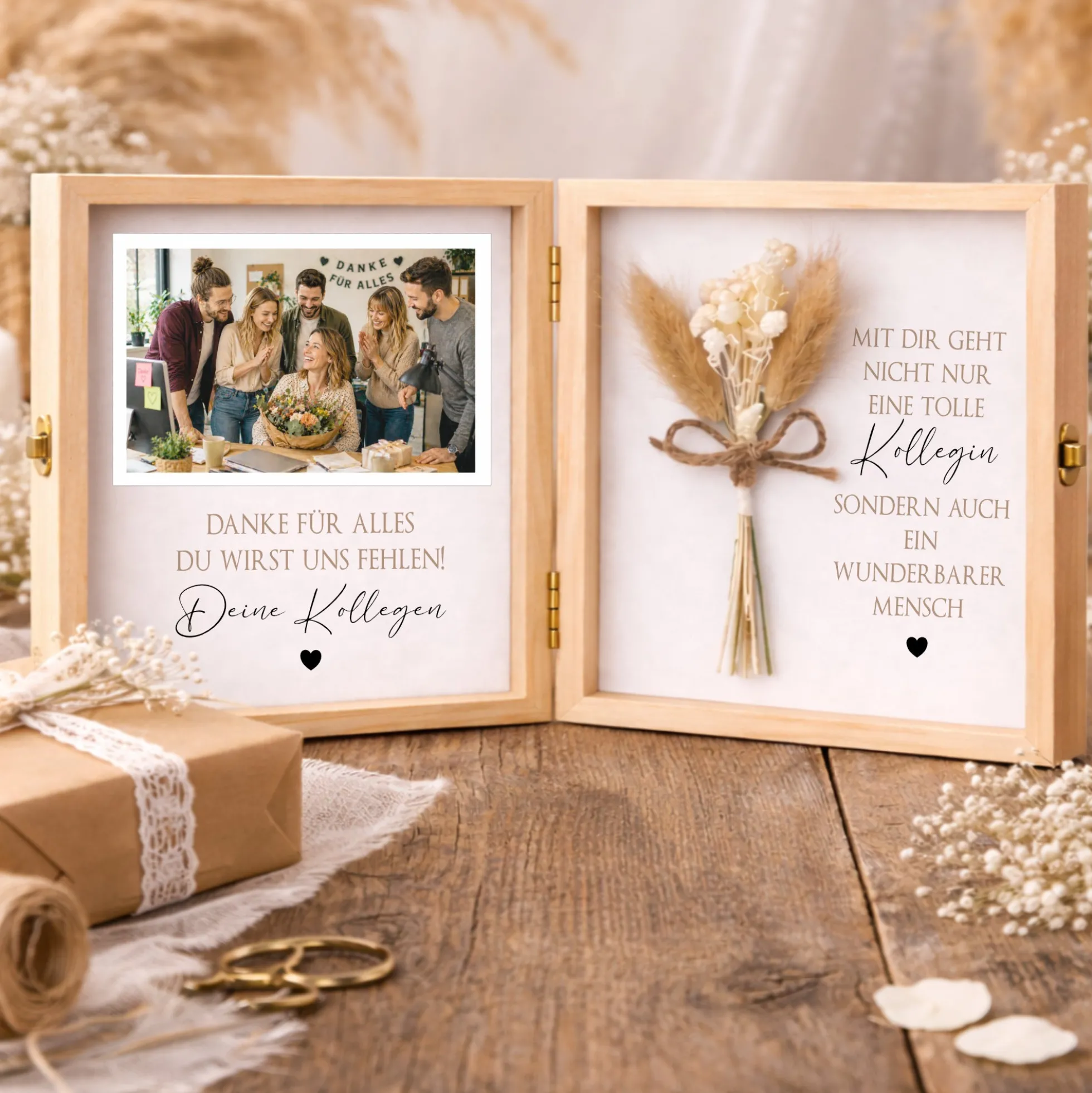 Abschiedsgeschenk Kollegin Kollege personalisiert | Jobwechsel Geschenk | Danke Geschenk Arbeit Holzbox mit Namen