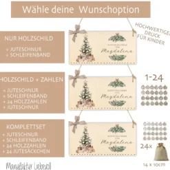 Adventskalender aus Holz zum Befüllen Personalisiert für Männer und Frauen