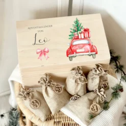 Adventskalender "Auto", Personalisierte Adventskiste zum Befüllen für die Weihnachtszeit