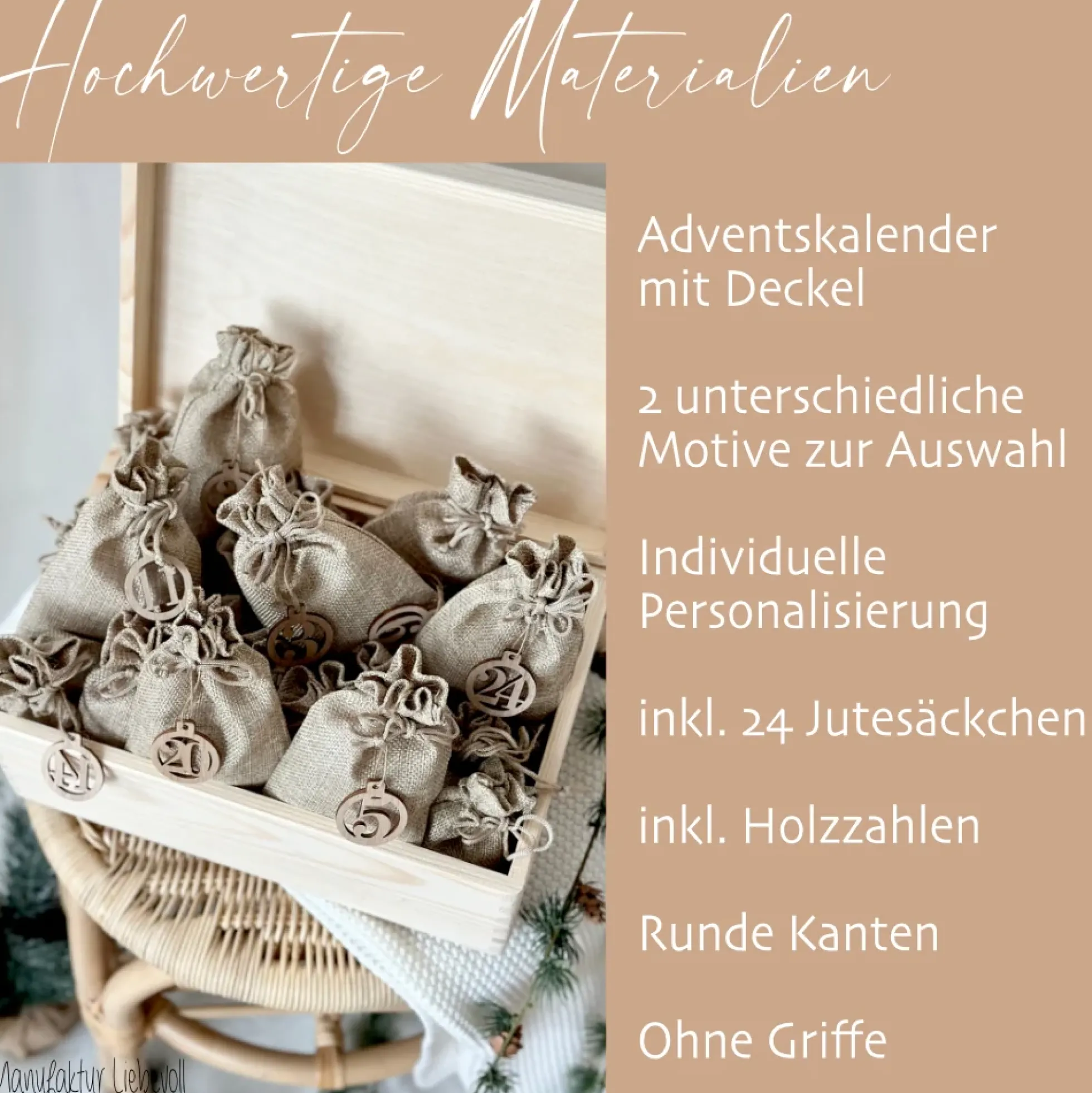 Adventskalender "Auto", Personalisierte Adventskiste zum Befüllen für die Weihnachtszeit