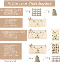 Adventskalender mit Namen Befüllen Boho Stoff Adventskalender