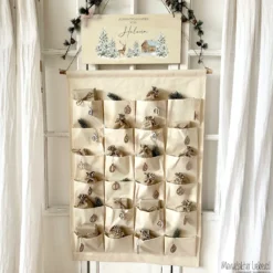 Adventskalender mit Namen zum Befüllen Stoff Adventskalender Winterlandschaft Geschenk Frauen Männer Kinder