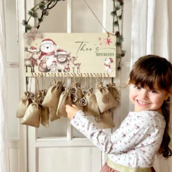 Adventskalender Personalisiert für Kinder mit Name mit niedlichen Tiermotiv zum Befüllen