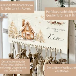 Adventskalender Personalisiert für die Adventszeit für Frauen und Männer mit Namen zum Befüllen