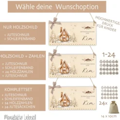 Adventskalender Personalisiert für die Adventszeit für Frauen und Männer mit Namen zum Befüllen