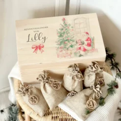 Adventskalender "Weihnachtsmann", Personalisierte Adventskiste zum Befüllen