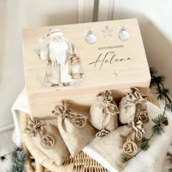 Adventskalender "Weihnachtsmann", Personalisierte Adventskiste zum Befüllen für die Weihnachtszeit