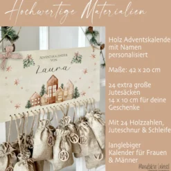 Adventszeit Geschenk Personalisiert für Frauen und Männer mit Namen zum Befüllen
