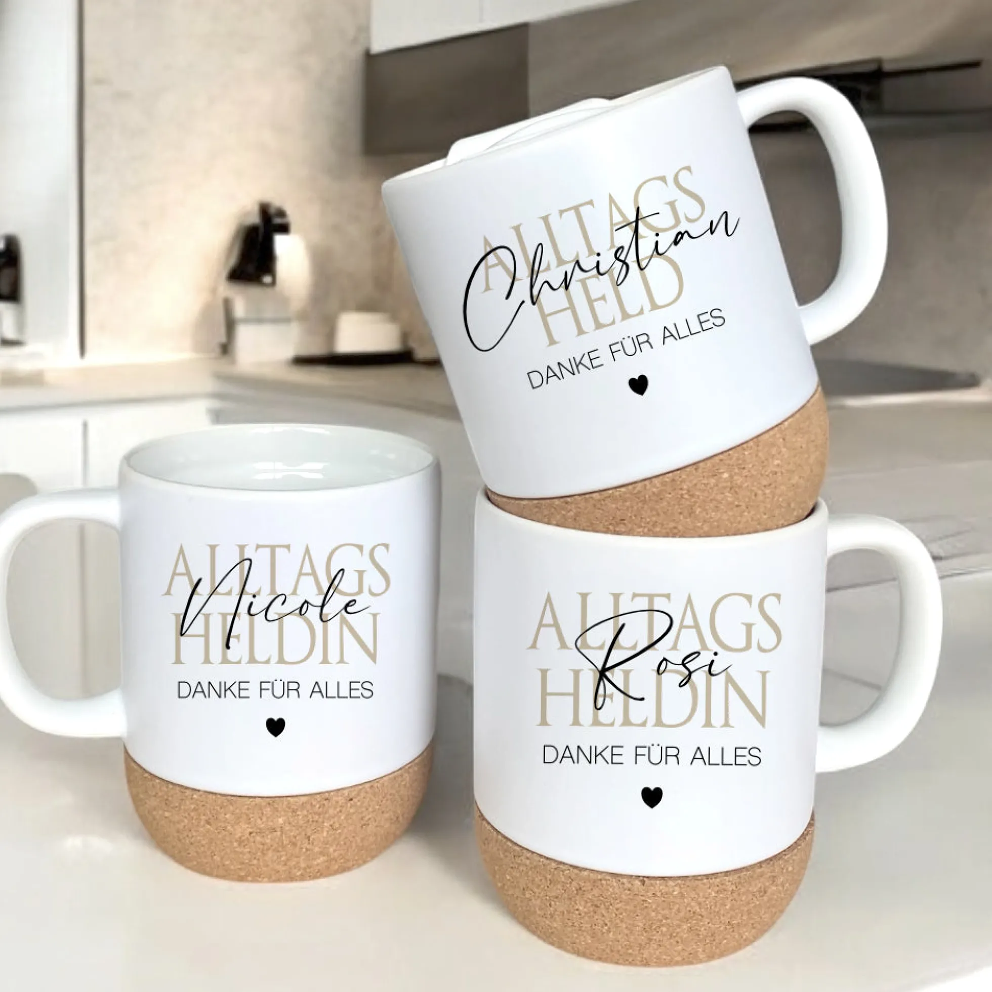 Alltagsheldin Tasse Personalisiert Tasse Name Geschenk für Kollege Dankeschön Geschenk Freundin Kollegin Mama Papa Oma Opa Danke Geschenk