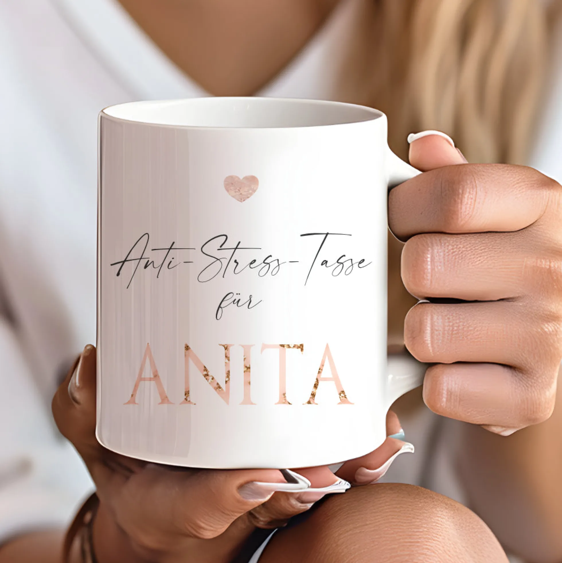 Anti Stress Tasse mit Namen | Kaffeetasse aus Keramik