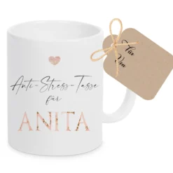 Anti Stress Tasse mit Namen | Kaffeetasse aus Keramik