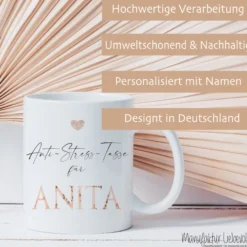 Anti Stress Tasse mit Namen | Kaffeetasse aus Keramik
