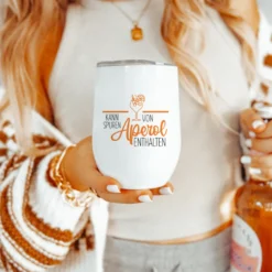 Aperolbecher to go Weinbecher Edelstahl Weinglas Isolierter Becher Aperol Spritz Thermobecher Geschenk Frau Freundin