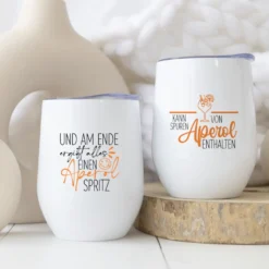 Aperolbecher to go Weinbecher Edelstahl Weinglas Isolierter Becher Aperol Spritz Thermobecher Geschenk Frau Freundin