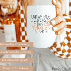 Aperolbecher to go Weinbecher Edelstahl Weinglas Isolierter Becher Aperol Spritz Thermobecher Geschenk Frau Freundin