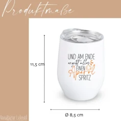 Aperolbecher to go Weinbecher Edelstahl Weinglas Isolierter Becher Aperol Spritz Thermobecher Geschenk Frau Freundin