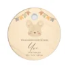 Babygeschenk zur Geburt, Personalisierter Kerzenteller mit Name des Babys u. Geburtsdaten, Motiv: Maus