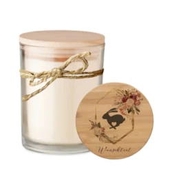 Boho Duftkerze Ostern mit Wunschtext im Glas als personalisiertes Ostergeschenk