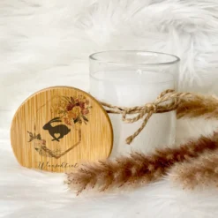 Boho Duftkerze Ostern mit Wunschtext im Glas als personalisiertes Ostergeschenk