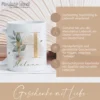 Boho Tasse mit Namen personalisiert I Kaffeetasse Buchstabe Geschenkidee Geburtstag I Keramiktasse Frau Blume I Manufaktur Liebevoll