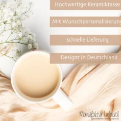 Boho Tasse mit Namen personalisiert I Kaffeetasse Buchstabe Geschenkidee Geburtstag I Keramiktasse Frau Blume I Manufaktur Liebevoll