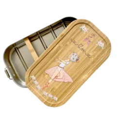 Brotdose mit Namen für Mädchen und Jungen | Lunchbox mit Motiv "Ballerina" | Wählbar in Edelstahl | Personalisiertes Geschenk zum Thema Ballett