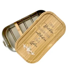 Brotdose "weltbeste Oma" mit Bambusdeckel und Namen für Großmütter | Lunchbox mit liebevollem Spruch | Personalisierte Geschenkidee zum Geburtstag | Weihnachten | Muttertag