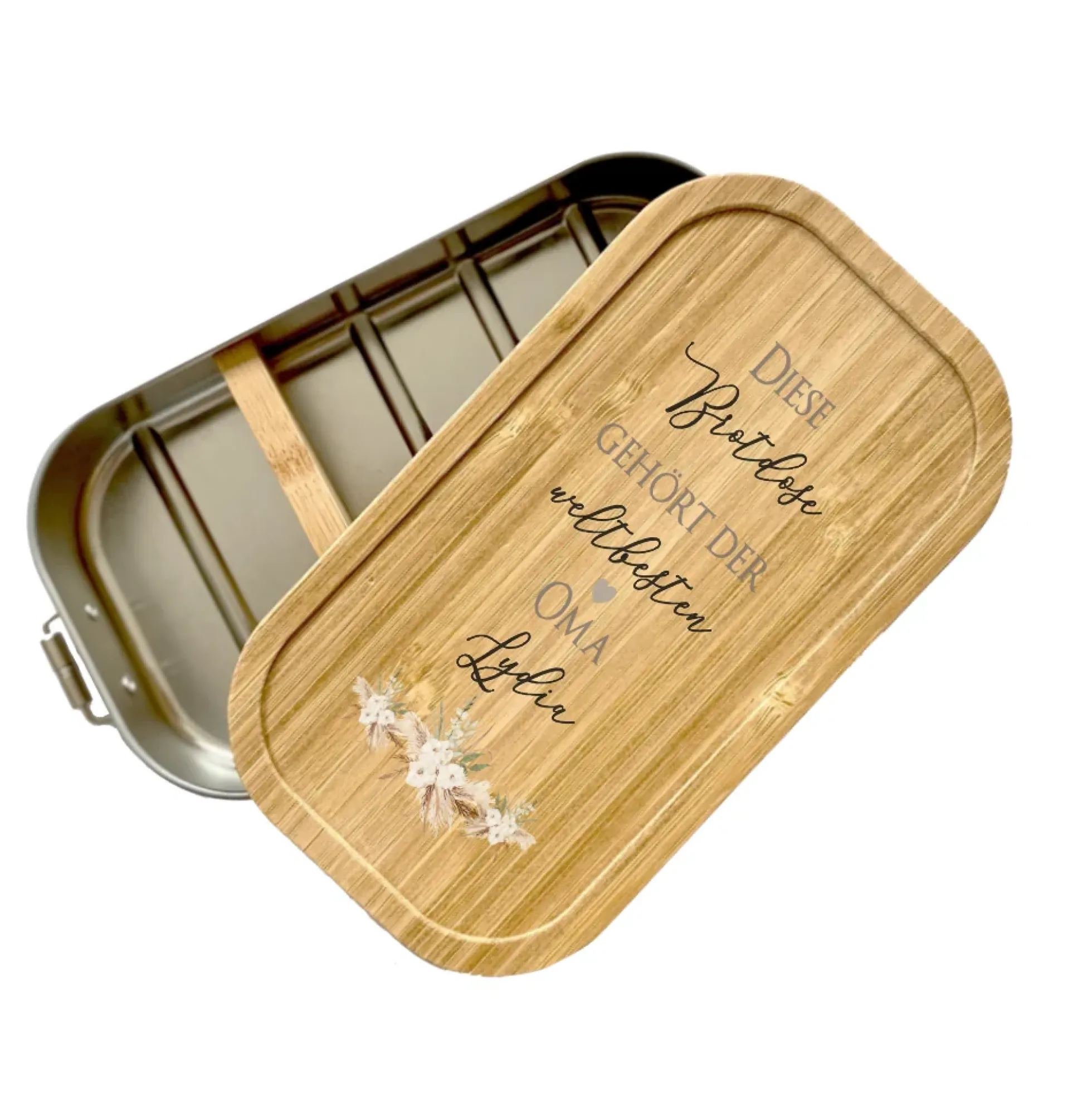 Brotdose "weltbeste Oma" mit Bambusdeckel und Namen für Großmütter | Lunchbox mit liebevollem Spruch | Personalisierte Geschenkidee zum Geburtstag | Weihnachten | Muttertag
