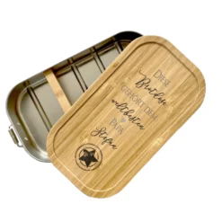 Brotdose "weltbester Papa" mit Bambusdeckel und Namen für Väter | Lunchbox mit liebevollem Spruch | Personalisierte Geschenkidee zum Geburtstag | Weihnachten | Vatertag