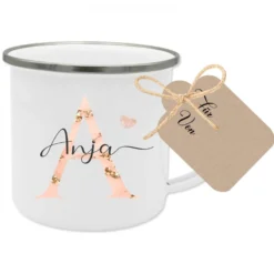 Buchstabentasse, personalisiert mit dem Namen für Ihn und Sie in Blau und Rosa | 2 Motivvarianten zur Auswahl