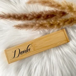 Danke Kugelschreiberset mit Namen als Geschenk für Sie und Ihn mit Etui aus Bambus