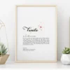Digitales Poster über die Familie | Familiengeschenk mit Definition | zum Ausdrucken