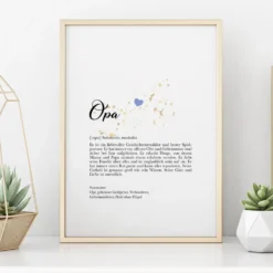 Digitales Poster für den besten Opa | Geschenk für den Großvater mit Definition | zum Ausdrucken