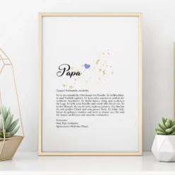 Digitales Poster für den besten Papa | Geschenk für Väter mit Definition | zum Ausdrucken
