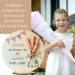 Einschulung Geschenk Einschulung Geld Geschenk Schulkind 2026 Einschulungsgeschenk Name Geschenke zum Schulanfang Mädchen Junge Einschulung
