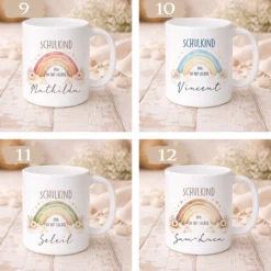 Einschulung Geschenk Schulkind 2026 I Personalisierte Kinder Tasse mit Namen viele Motive I Mädchen Einschulung Junge Geschenk Schulstart