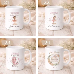 Einschulung Geschenk Schulkind 2026 I Personalisierte Kinder Tasse mit Namen viele Motive I Mädchen Einschulung Junge Geschenk Schulstart