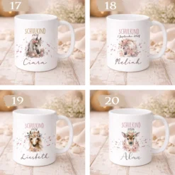 Einschulung Geschenk Schulkind 2026 I Personalisierte Kinder Tasse mit Namen viele Motive I Mädchen Einschulung Junge Geschenk Schulstart