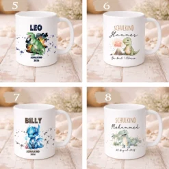 Einschulung Geschenk Schulkind 2026 I Personalisierte Kinder Tasse mit Namen viele Motive I Mädchen Einschulung Junge Geschenk Schulstart