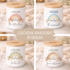 Einschulung Geschenk 2026 – Spardose personalisiert mit Namen – Schulkind Junge Mädchen – Geschenk zum Schulanfang