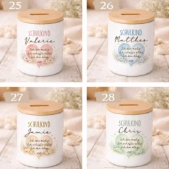 Einschulung Geschenk 2026 – Spardose personalisiert mit Namen – Schulkind Junge Mädchen – Geschenk zum Schulanfang