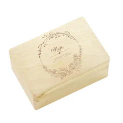 Erinnerungsbox aus Holz, Personalisierte Holzkiste für Babys zur Geburt mit Geburtsdaten