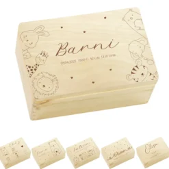 Erinnerungsbox Baby Personalisiert Baby Erinnerungskiste aus Holz Babygeschenk Geschenk zur Geburt Taufe Geburtsgeschenk Taufgeschenk Mädchen Junge