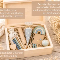 Erinnerungskiste Einschulung mit Namen | Schulkind 2026 | Personalisierte Holzbox